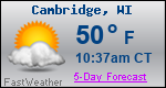 Weather Forecast for Cambridge, WI