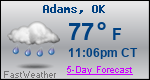 Weather Forecast for Adams, OK
