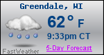 Weather Forecast for Greendale, WI