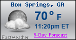 Weather Forecast for Box Springs, GA