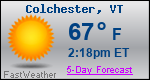Weather Forecast for Colchester, VT