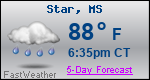 Weather Forecast for Star, MS