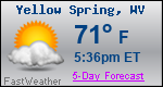Weather Forecast for Yellow Spring, WV