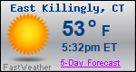 Weather Forecast for East Killingly, CT