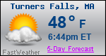 Weather Forecast for Turners Falls, MA