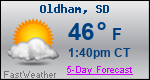 Weather Forecast for Oldham, SD