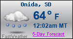 Weather Forecast for Onida, SD