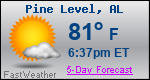 Weather Forecast for Pine Level, AL