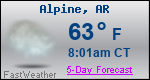 Weather Forecast for Alpine, AR
