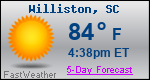 Weather Forecast for Williston, SC