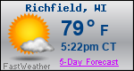 Weather Forecast for Richfield, WI