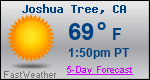 Weather Forecast for Joshua Tree, CA