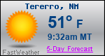 Weather Forecast for Tererro, NM