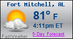 Weather Forecast for Fort Mitchell, AL