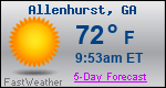 Weather Forecast for Allenhurst, GA