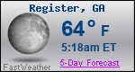 Weather Forecast for Register, GA