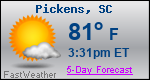 Weather Forecast for Pickens, SC
