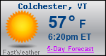 Weather Forecast for Colchester, VT
