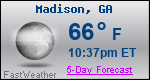 Weather Forecast for Madison, GA