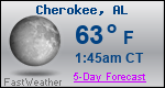 Weather Forecast for Cherokee, AL