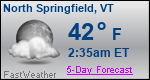 Weather Forecast for North Springfield, VT