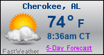 Weather Forecast for Cherokee, AL