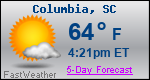 Weather Forecast for Columbia, SC