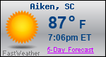 Weather Forecast for Aiken, SC