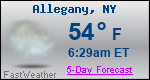 Weather Forecast for Allegany, NY