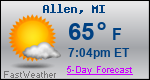 Weather Forecast for Allen, MI