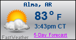 Weather Forecast for Alma, AR