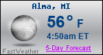 Weather Forecast for Alma, MI