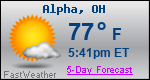 Weather Forecast for Alpha, OH