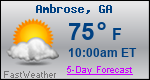 Weather Forecast for Ambrose, GA