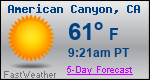 Weather Forecast for American Canyon, CA