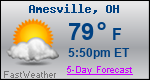 Weather Forecast for Amesville, OH