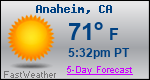 Weather Forecast for Anaheim, CA