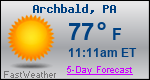 Weather Forecast for Archbald, PA