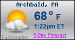 Weather Forecast for Archbald, PA