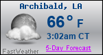 Weather Forecast for Archibald, LA