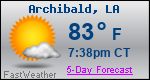 Weather Forecast for Archibald, LA