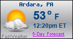 Weather Forecast for Ardara, PA