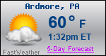 Weather Forecast for Ardmore, PA