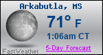 Weather Forecast for Arkabutla, MS
