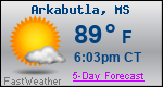 Weather Forecast for Arkabutla, MS