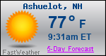 Weather Forecast for Ashuelot, NH