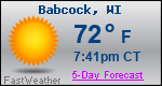 Weather Forecast for Babcock, WI