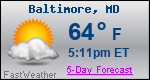 Weather Forecast for Baltimore, MD