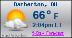 Weather Forecast for Barberton, OH