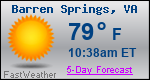 Weather Forecast for Barren Springs, VA